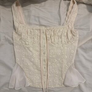 New without tag House of CB Ivory Floral Lace Bodysuit